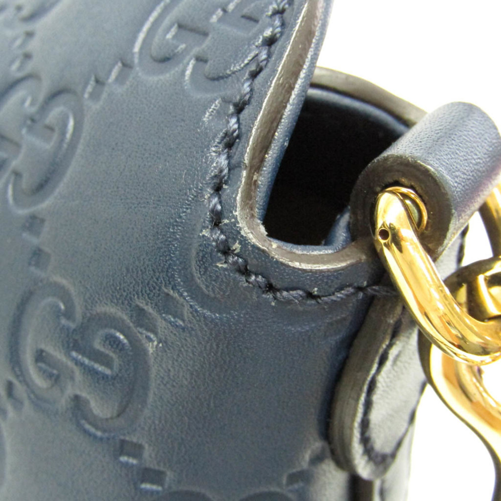 GUCCI Authentic Blue Leather Shoulder Bag - Picture 6 of 16